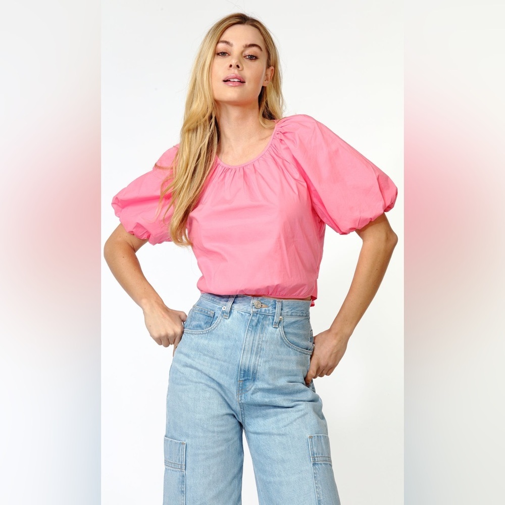 Greylin Nadia Tie Back Poplin Crop Top
